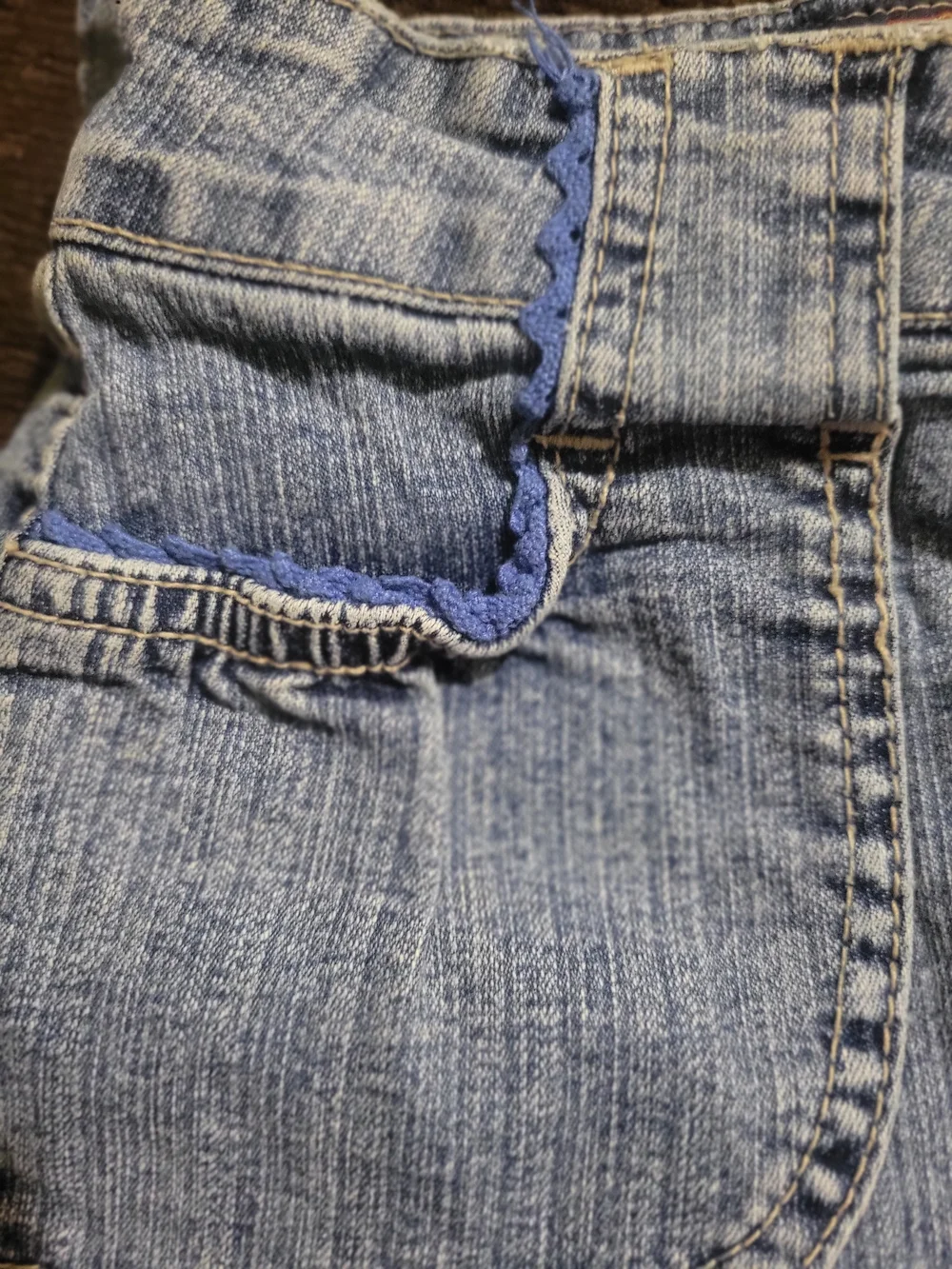 Girls Light Blue Denim Skort with Floral Embroidery